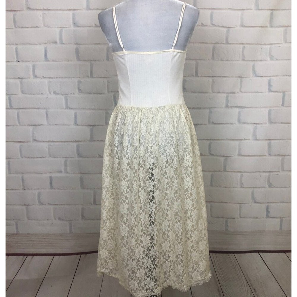 Intimately Free People Ivory Lace Slip Dress Size M - Picture 3 of 10